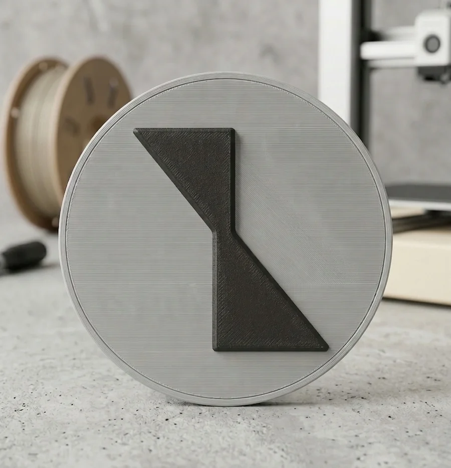 Kurumsal logo 3D baskısı — PLA malzeme firma logosu örneği